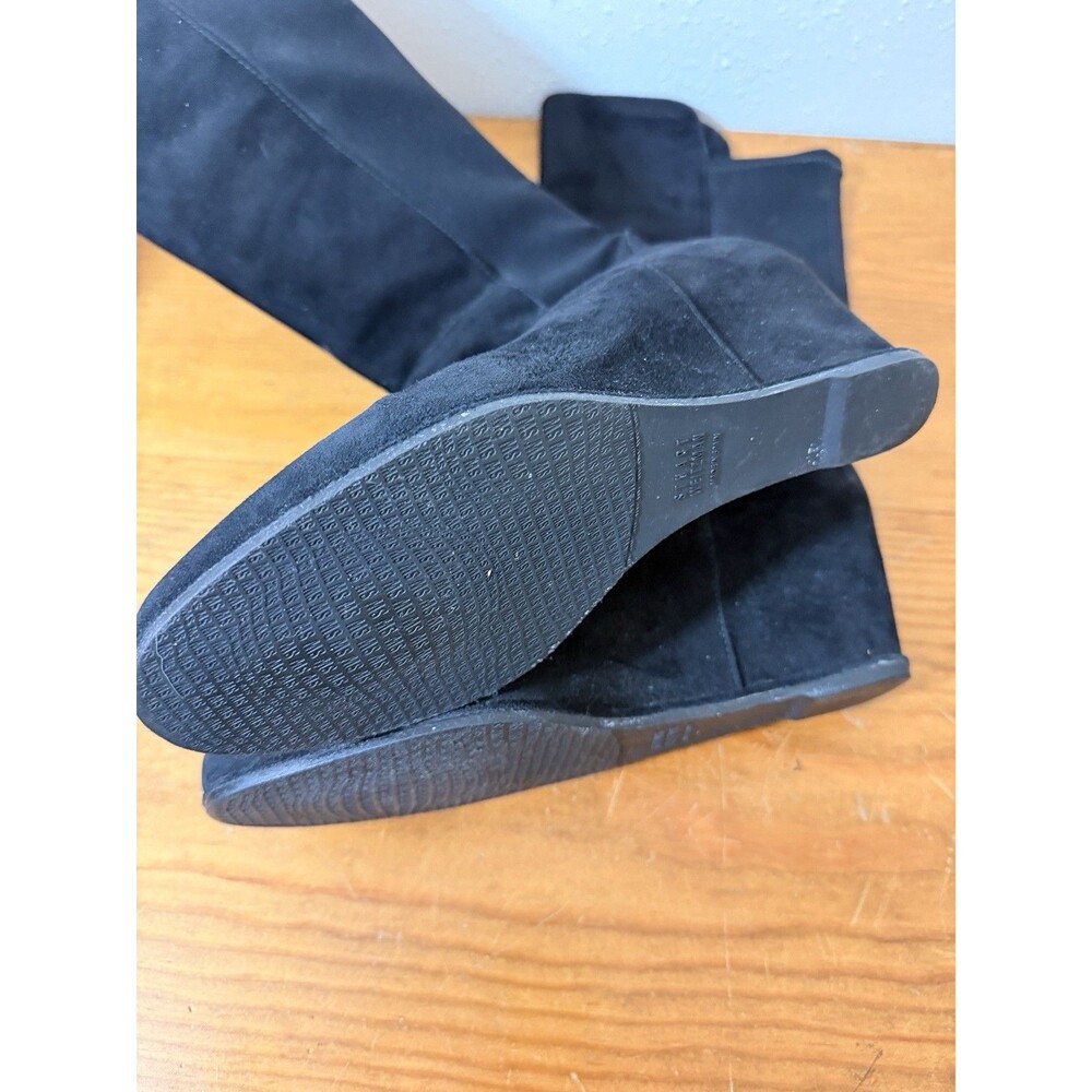 Stuart Weitzman Semi Black Suede Wedge Heel Boot Size 7.5 Over The Knee - Picture 3 of 4